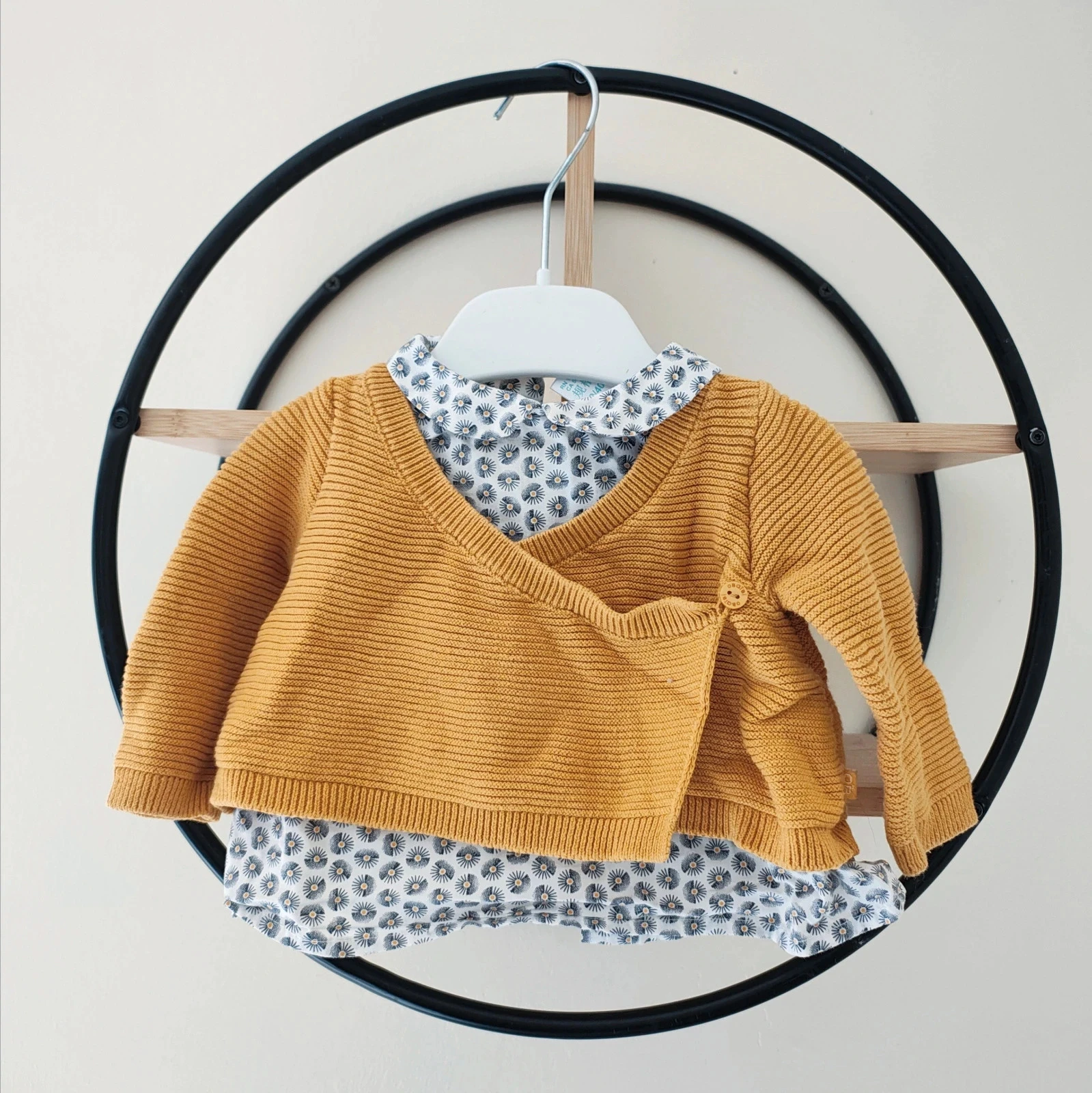 3 mois haut blouse avec gilet intégré obaibi okaidi